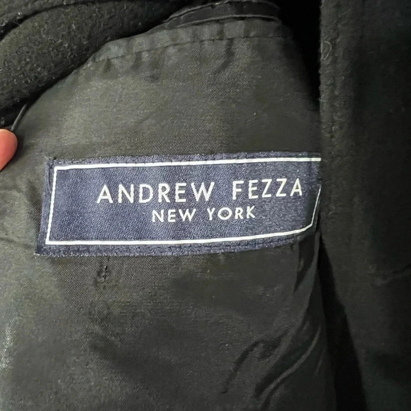 Vintage Andrew Fezza New York Overcoat Cashmere Wool Blend Size R44 (XL/XXL) - Picture 4 of 7